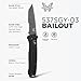 Benchmade - Bailout Tactical Rescue, EDC Knife, Serrated Edge, Tanto Blade with Black Aluminum Handle (537SGY-03)