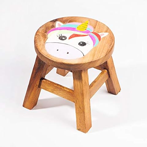 Taburete infantil de madera maciza con diseño de animales Cover