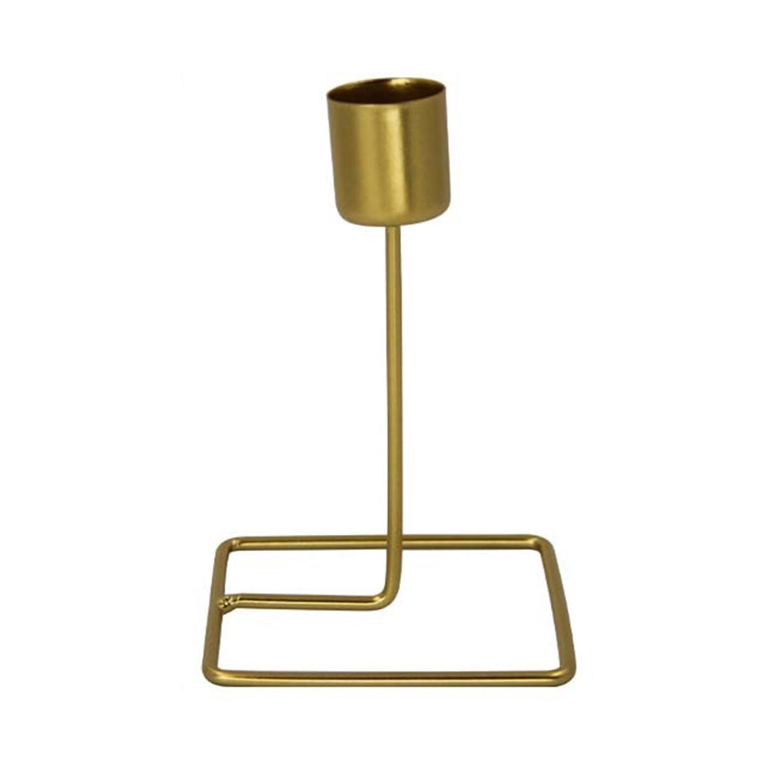 carotoe Golden Metal Taper Holder for Elegant Dining Room and Weddings Centerpieces Candlestick Stand with Round Base Metal Candlestick
