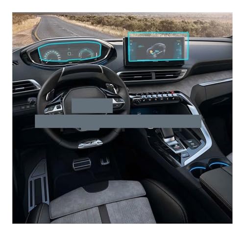 Verre trempé pour Peugeot 3008 2021 film de protection d'écran de navigation pour tableau de bord