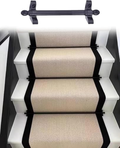 Barras para alfombras de escalera huecas en color negro y de 130 cm de longitud 1