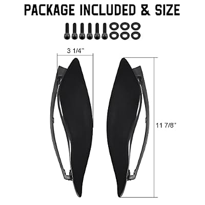 Black Adjustable Wind Deflectors Upper Fairing Air Deflectors Compatible with Harley Davidson 2014-2024 Street, Electra Glide, Ultra Limited, Tri Glide, CVO Fairing Side Wing Windshield