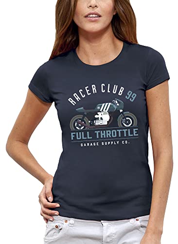 T-shirt biker femme Racer Club 99 look motard vintage coton confortable
