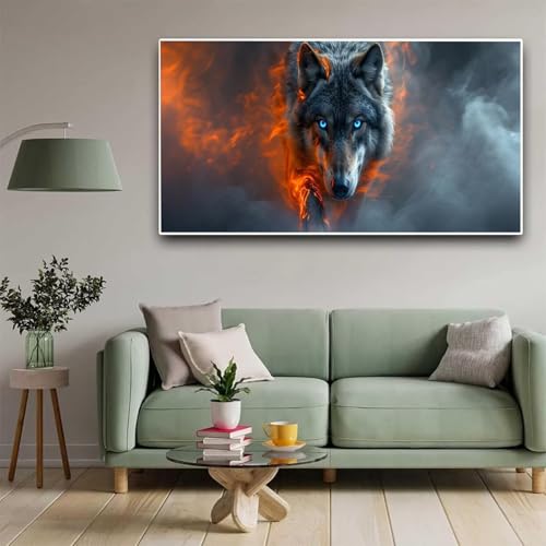 5D Diamant Painting Loup Grande Taille 40x80cm Broderie Diamant Premium Y431