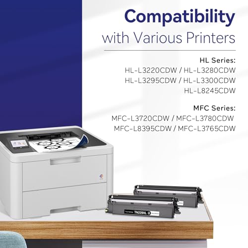 Image of Compatible for Brother TN229XL Black Toner Cartridge High Yield | TN229 TN229XL Work with Brother HL-L3220CDW MFC-L3780CDW HL-L3280CDW MFC-L3720CDW HL-L3300CDW | Prints up to 3,000 pages each