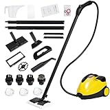 Nettoyeur vapeur 2000W avec 23 accessoires, pression vapeur réglable jusqu’à 4 bar sur la poignée, réservoir 1,5 L, enrouleur de câble et compartiment de rangement, pour toutes surfaces