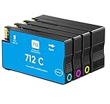 712XL 712 XL Cartuccia d'inchiostro per HP 712XL 712 XL HP712XL per HP 3ED70A 3ED71A 3ED67A 3ED68A 3ED69A DesignJet T650 T630 T250 T230 T210 Studio Stampante (BK/C/M/Y) immagine
