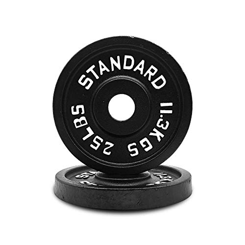 Olympic Barbell Weight Plates 2 Inch Hole Solid Cast Iron Barbell Weight Plates, Strength Training, Weightlifting, Bodybuilding, Powerlifting, Sold In Pair Plates (25Lbs-1Pair) #TOP7