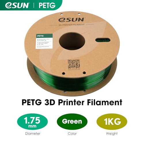 Image of eSUN PETG Filament 1.75mm, 3D Printer Filament PETG, Dimensional Accuracy + /- 0.05mm, 1KG Spool (2.2 LBS) 3D Printing Filament for 3D Printers, Green