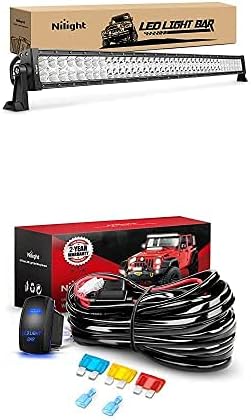 Nilight LED Light Bar 42Inch 240W Spot Flood Combo Led Off Road Lights with 12V 5Pin Rocker Switch 14AWG Wiring Harness Kit-1 Lead, 2 Years Warranty