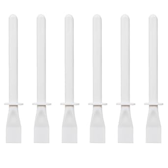 6Pcs White Plastic Glue Spreader Smear Plate Scraper Sticks Brushes Durable Flexible Easy to Clean Glue Applicator Spatula Kit Gap Filling Tool for Woodworking Leather Adhesive Projects
