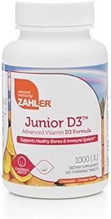 Zahler Junior D3, Chewable Vitamin D for Kids, Vitamin D3 1000 IU for Children, Kosher, 120 Chewable Tablets