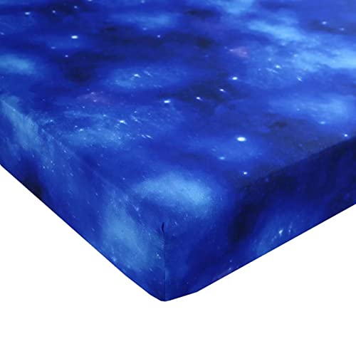 Sdiii 3Pcs Blue Galaxy Bedding Collection Twin Size Out Space Bedding Sheet Set With 1*Fitted Sheet 2*Pillowcase For Boys, Girls And Kids (Blue, Twin) #TOP1