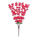 Upluxmira Ramo de sakura artificial multicolor para decoración del hogar, flores falsas realistas, 56 cm de alto, arreglo floral que no se marchita, para vivir, boda y uso (rojo)