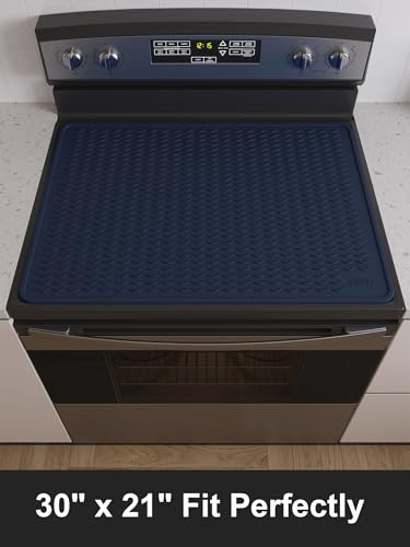 Stove Top Covers for Electric Stove, Food Grade Heavy Duty Silicone Glass Stove Top Cover Protector, Induction Cooktop Protector, Heat Resistant Range Ceramic Stove Top Covers Mat, Oven Cover