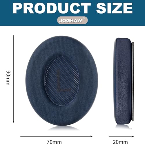 Image of Full Cooling Gel Replacement Earpads for Bose QuietComfort QC35 Headphones Ear Pads Cushions with Breathable Ice Silk Fabric, High-Density Noise Cancelling Foam - Blue