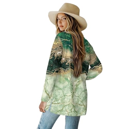 Image of Biyejit Women's Long Sleeve Open Front Cardigan Casual Loose Lightweight Cardigans with Pockets Drape Cardigan