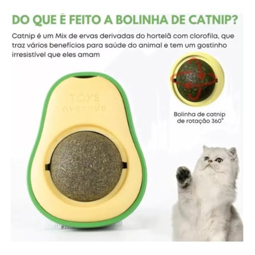Brinquedo Interativo para Gatos com Catnip em Formato de Abacate - Diversão e Bem-Estar Garantidos