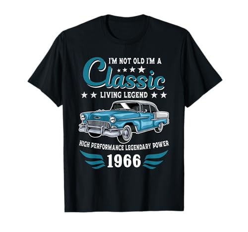 Vintage 1966 Birthday Classic Car for Legends Born in 1966 Maglietta