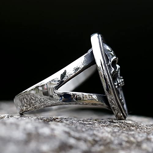 Image of 2023 Skull Ring Cool Evil Death Punk Rock Stainless Steel Rings Aly Style Jewelry