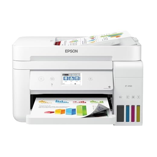 Epson EcoTank ET-4760 Wireless Color All-in-One Cartridge-Free Supertank Printer with Scanner, Copier, Fax, ADF and Ethernet - White