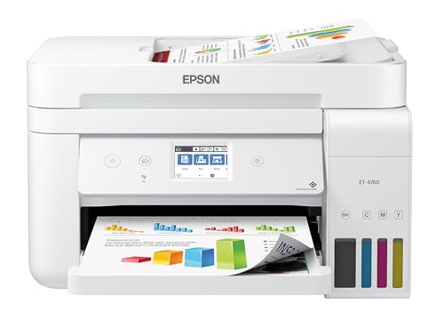 Epson EcoTank ET-4760 Wireless Color All-in-One Cartridge-Free Supertank Printer with Scanner,...