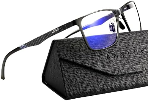 ANYLUV Blue Light Glasses Men, Metal Computer Gaming Glasses