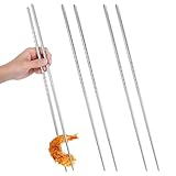 Metal Cooking Chopsticks, Cooking Chopsticks Long, 2 Pairs...