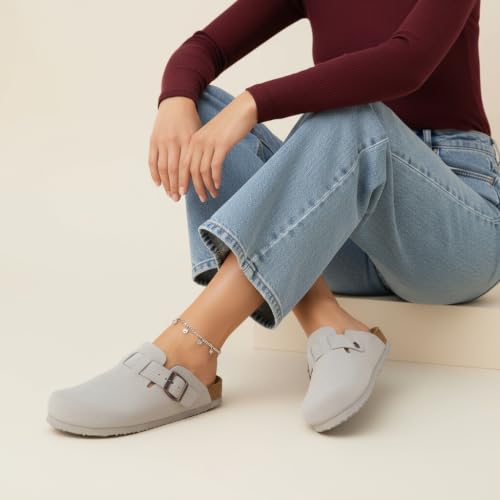 CUSHIONAIRE Hana Clogs for Women, Cork Footbed Potato Shoes, Ivory Vegan Suede 11W by CUSHIONAIRE - Used condition - Image 8