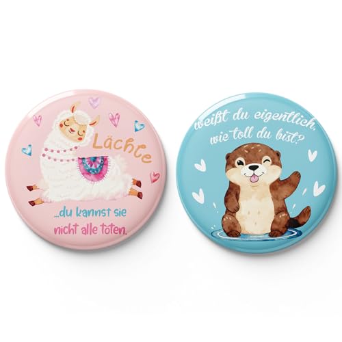 WenmthG 2er Set Otter & Lamm Kühlschrankmagnet - Freundschaft & büro Geschenk mit Spruch Weißt du Eigentlich Wie Toll du Bist & Du Kannst sie Nicht alle töten, Perfekt für Freunde & Kollege
