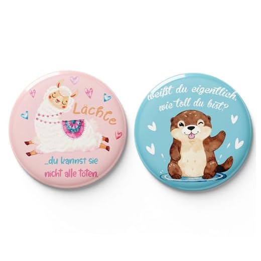 WenmthG 2er Set Otter & Lamm Kühlschrankmagnet - Freundschaft & büro Geschenk mit Spruch Weißt du Eigentlich Wie Toll du Bist & Du Kannst sie Nicht alle töten, Perfekt für Freunde & Kollege