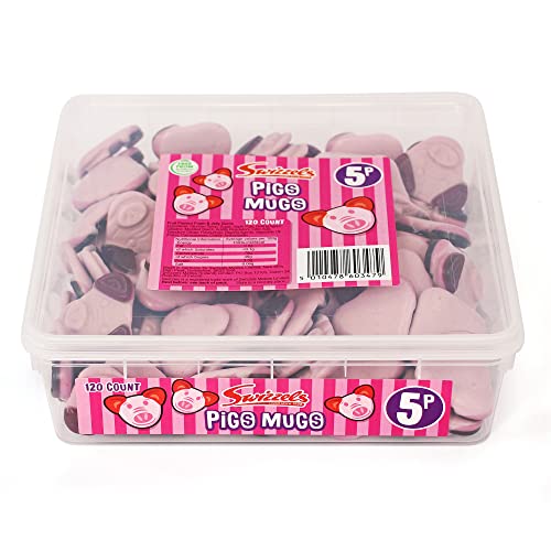 Swizzels Pigs Mugs Sweet Tub 120pcs (Pack de 6)