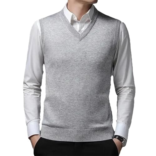 Men's Sweater Vest Slim Fit V-Neck Warm Knit Sleeveless Pullover Classic Casual Tank Tops