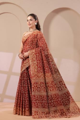 Image of TAMAIRA FASHION Mulmul Pure Cotton Saree For Woman Warli Batik Printed |Office Wear Daily Wear Sarees For Women Without Blouse Piece(Available in 11 Colours)