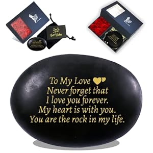 Anniversary Valentines Day Gifts for Him Her Boyfriend Girlfriend Husband Wife, Unique Engraved Rock Gifts with Romantic…