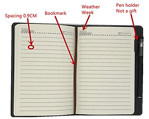 Junshop Digital Password Journal With Lock Retro Privacy Diary With Combination Lock Leather Binder Notebook Locking Journal Diary (Black) #TOP4