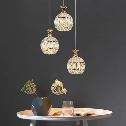 Lampes suspendues en cristal luminaire LED réglable 3 têtes pour porche - 3