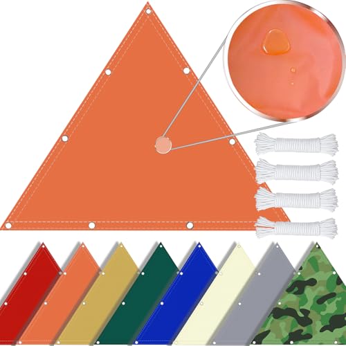 SDLLG - Vela de Sombra triángulo con Ojales, Fabricada en Tela Oxford 180 g/㎡ Impermeable protección Solar UV contra la Intemperie para balcón terraza jardín -Naranja