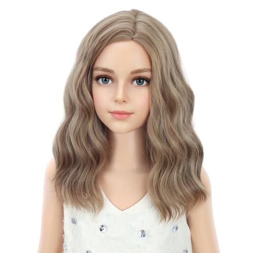 Image of PATTNIUM Kids Child Wig Blonde Brown Short Curly Wig Mixed Brown Wigs for Girls Cosplay Halloween Party Costume Heat Resistant Synthetic Hair Girls Wig (Brown Blonde)