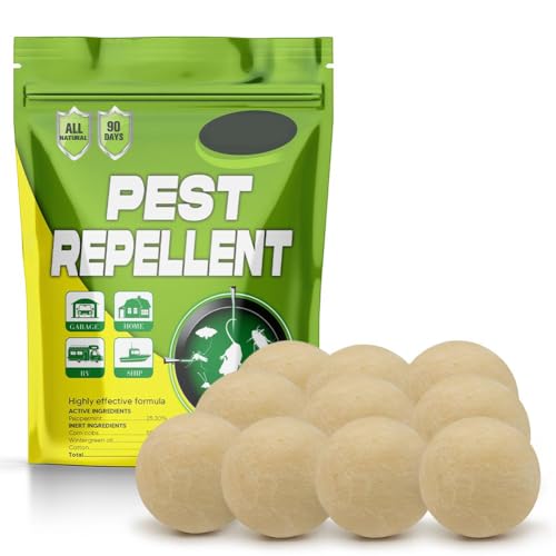 Pesdispear Repelente Ratones, Ahuyentador de Ratones, Antimosquitos Repelente Mosquitos Anti Cucaracha Más Eficaz que los Ultrasónico de Plagas 10 Bolitas