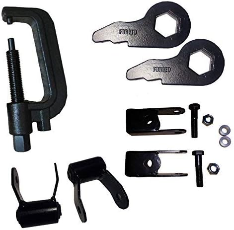 QSA 1"-3" Adjustable Lift Keys + Shock Extenders + Torsion TOOL + Rear Shackles. Compatible 1999-2006 Chevrolet Silverado 1500 4WD / GMC Sierra 1500 4WD