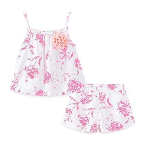 Image of Mud Kingdom Toddler Girls Sleeveless Tank Top and Shorts Set 2 Piece Floral Casual Summer Outfits