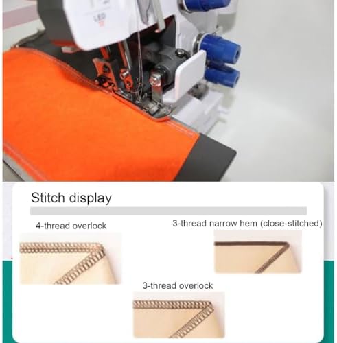 Industrial Serger Sewing Machine - Heavy Duty Overlock Machine with Metal Frame, 3-4 Thread Capability for Professional Fabric Projects