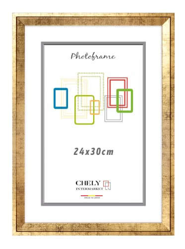 CHELY INTERMARKET | 47C2A | Marco de fotos 24x30cm MOD 224 (Dorado) | Estilo barroco | Marco de madera para decoración de casa | Fotografías de boda | Listado de precios (224 24x30 0,75)