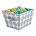 Produktbild iDesign Stoffbox, mittelgroße faltbare Aufbewahrungsbox aus Baumwoll-Polyester-Mischung mit 2 Griffen, gepunktete Ordnungsbox für Schrank, Schlafzimmer und Kinderzimmer, grau