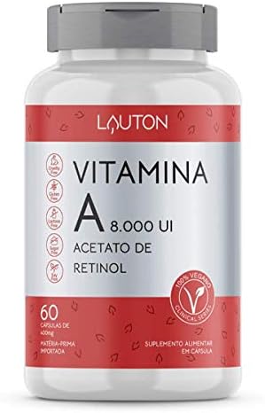Vitamina A 8.000UI Acetato de Retinol - 60 Cápsulas - Lauton Nutr...