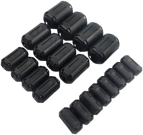 (Pack of 20pcs) Clip-on Ferrite Ring Core RFI EMI Noise Suppressor Cable Clip for 3mm/ 5mm/ 7mm/ 9mm/ 13mm Diameter Cable, Black