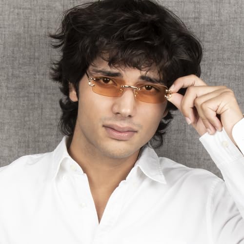 Image of Ted Smith Mens Womens Polycarbonate Uv Protection Metal Rectangular Sunglasses