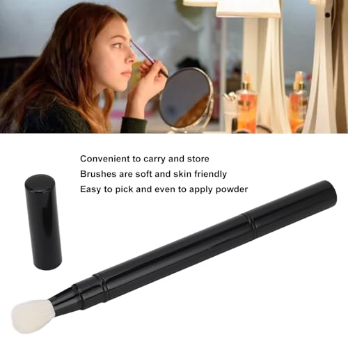 Generic Cepillo de Sombra de Ojos Dual, Cepillo de Maquillaje de para el Ojo de Cerdas Suaves Limpias para la Piel Retráctil para el Aire - imagen 4