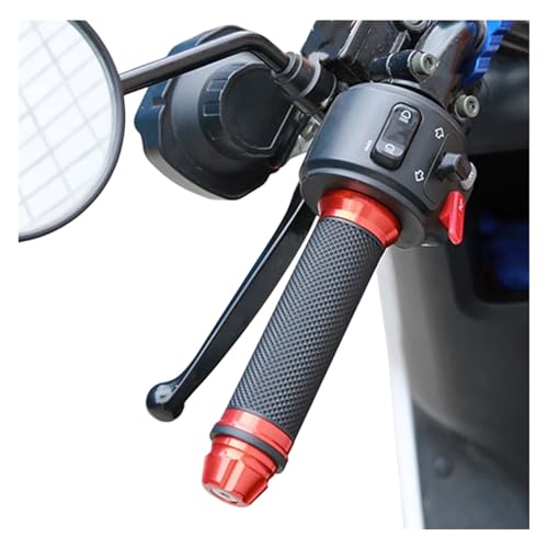 Guidon pour VTT équipé de poignées couvre leviers rouges pour sorties sportives